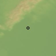Shaded relief of the 50 km around Zálesie, drawn from the GMTED2010 grid