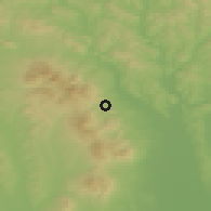 Shaded relief of the 50 km around Zámutov, drawn from the GMTED2010 grid