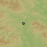 Shaded relief of the 50 km around Zborov, drawn from the GMTED2010 grid