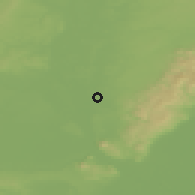 Shaded relief of the 50 km around Zohor, drawn from the GMTED2010 grid