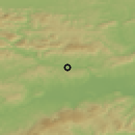 Shaded relief of the 51 km around Arto, drawn from the GMTED2010 grid