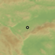 Shaded relief of the 51 km around Črmošnjice pri Stopičah, drawn from the GMTED2010 grid