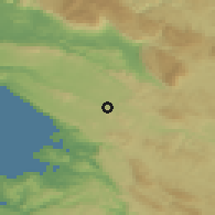 Shaded relief of the 51 km around Dane pri Sežani, drawn from the GMTED2010 grid