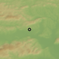 Shaded relief of the 51 km around Dečno selo, drawn from the GMTED2010 grid