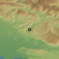 Shaded relief of the 51 km around Deskle, drawn from the GMTED2010 grid