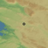 Shaded relief of the 51 km around Divača, drawn from the GMTED2010 grid