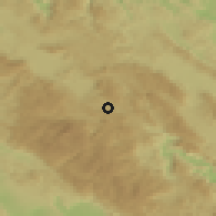 Shaded relief of the 51 km around Babno Polje, drawn from the GMTED2010 grid