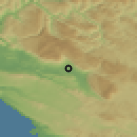 Shaded relief of the 51 km around Dobravlje, drawn from the GMTED2010 grid