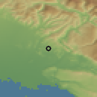 Shaded relief of the 51 km around Dobrovo, drawn from the GMTED2010 grid