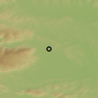 Shaded relief of the 51 km around Dogoše, drawn from the GMTED2010 grid