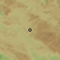 Shaded relief of the 51 km around Bač, drawn from the GMTED2010 grid