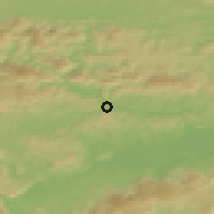 Shaded relief of the 51 km around Dolenji Boštanj, drawn from the GMTED2010 grid