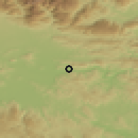 Shaded relief of the 51 km around Dolsko, drawn from the GMTED2010 grid