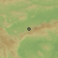 Shaded relief of the 51 km around Dolž, drawn from the GMTED2010 grid