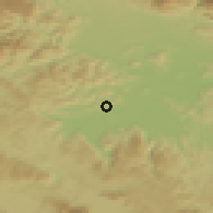 Shaded relief of the 51 km around Dragomer, drawn from the GMTED2010 grid