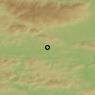 Shaded relief of the 51 km around Dramlje, drawn from the GMTED2010 grid