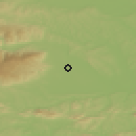 Shaded relief of the 51 km around Dravski Dvor, drawn from the GMTED2010 grid
