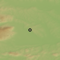 Shaded relief of the 51 km around Dvorjane, drawn from the GMTED2010 grid