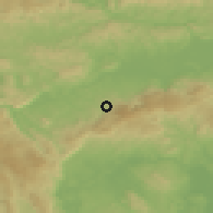 Shaded relief of the 51 km around Gabrje, drawn from the GMTED2010 grid