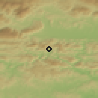 Shaded relief of the 51 km around Gabrsko, drawn from the GMTED2010 grid