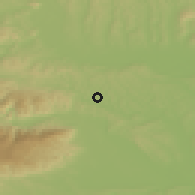 Shaded relief of the 51 km around Gačnik, drawn from the GMTED2010 grid
