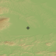 Shaded relief of the 51 km around Gerečja vas, drawn from the GMTED2010 grid