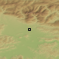 Shaded relief of the 51 km around Gmajnica, drawn from the GMTED2010 grid