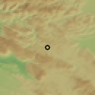 Shaded relief of the 51 km around Godovič, drawn from the GMTED2010 grid