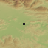 Shaded relief of the 51 km around Beričevo, drawn from the GMTED2010 grid