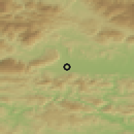 Shaded relief of the 51 km around Gomilsko, drawn from the GMTED2010 grid