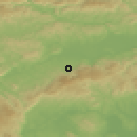 Shaded relief of the 51 km around Gorenje Vrhpolje, drawn from the GMTED2010 grid