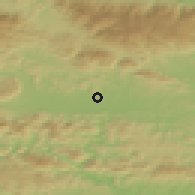 Shaded relief of the 51 km around Gorica pri Šmartnem, drawn from the GMTED2010 grid