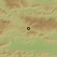 Shaded relief of the 51 km around Gornji Dolič, drawn from the GMTED2010 grid