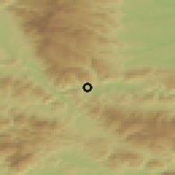Shaded relief of the 51 km around Gortina, drawn from the GMTED2010 grid