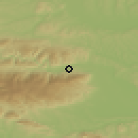 Shaded relief of the 51 km around Bezena, drawn from the GMTED2010 grid