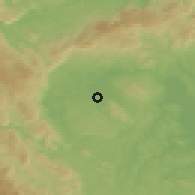 Shaded relief of the 51 km around Griblje, drawn from the GMTED2010 grid
