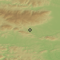 Shaded relief of the 51 km around Bezina, drawn from the GMTED2010 grid
