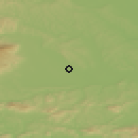 Shaded relief of the 51 km around Hajdoše, drawn from the GMTED2010 grid