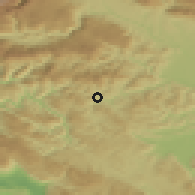 Shaded relief of the 51 km around Hotavlje, drawn from the GMTED2010 grid