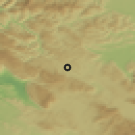 Shaded relief of the 51 km around Hotedršica, drawn from the GMTED2010 grid