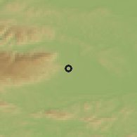 Shaded relief of the 51 km around Hotinja vas, drawn from the GMTED2010 grid