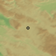 Shaded relief of the 51 km around Hrašče, drawn from the GMTED2010 grid