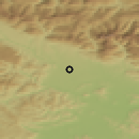 Shaded relief of the 51 km around Hrastje, drawn from the GMTED2010 grid