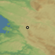 Shaded relief of the 51 km around Hrpelje, drawn from the GMTED2010 grid