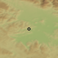 Shaded relief of the 51 km around Hruševo, drawn from the GMTED2010 grid