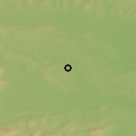 Shaded relief of the 51 km around Biš, drawn from the GMTED2010 grid