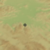 Shaded relief of the 51 km around Iška vas, drawn from the GMTED2010 grid