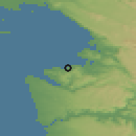 Shaded relief of the 51 km around Izola, drawn from the GMTED2010 grid