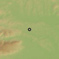 Shaded relief of the 51 km around Jareninski Dol, drawn from the GMTED2010 grid