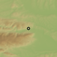 Shaded relief of the 51 km around Jelovec, drawn from the GMTED2010 grid